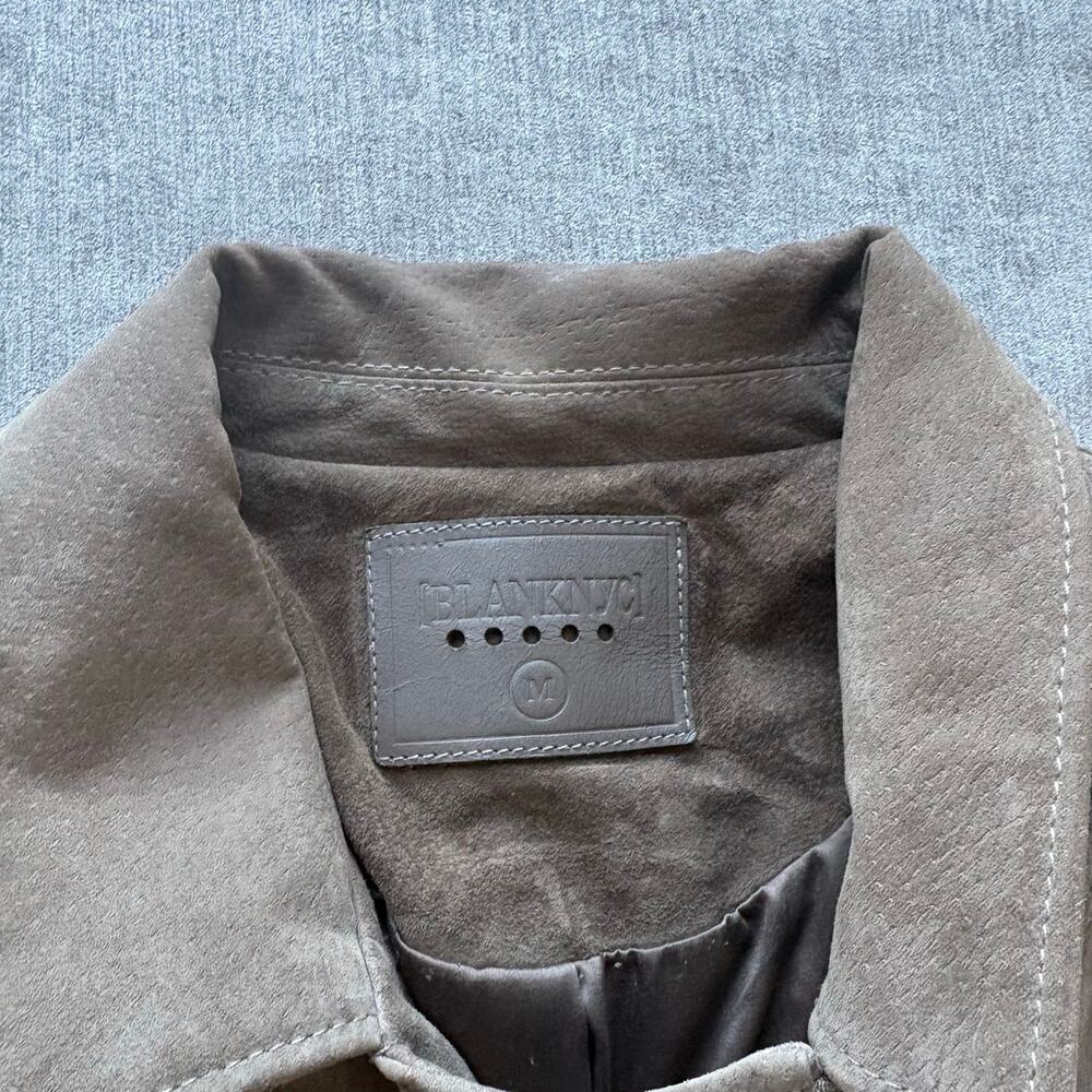 $198 Blank NYC Tan Suede Leather Moto Jacket - Picture 4 of 8